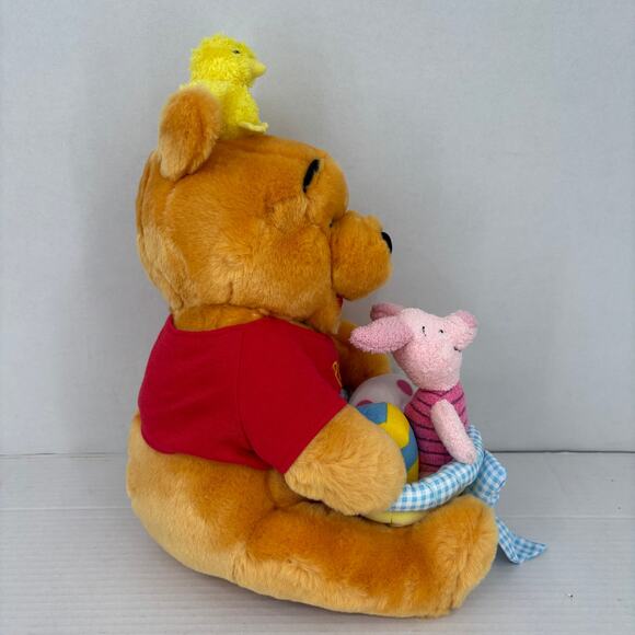 Disney Store Winnie Pooh Bear Plush Easter Egg Basket Piglet Chick 12 Inch - Picture 2 of 12